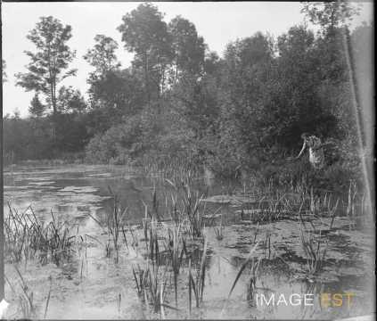 Femme au bord d'un étang (Liverdun)